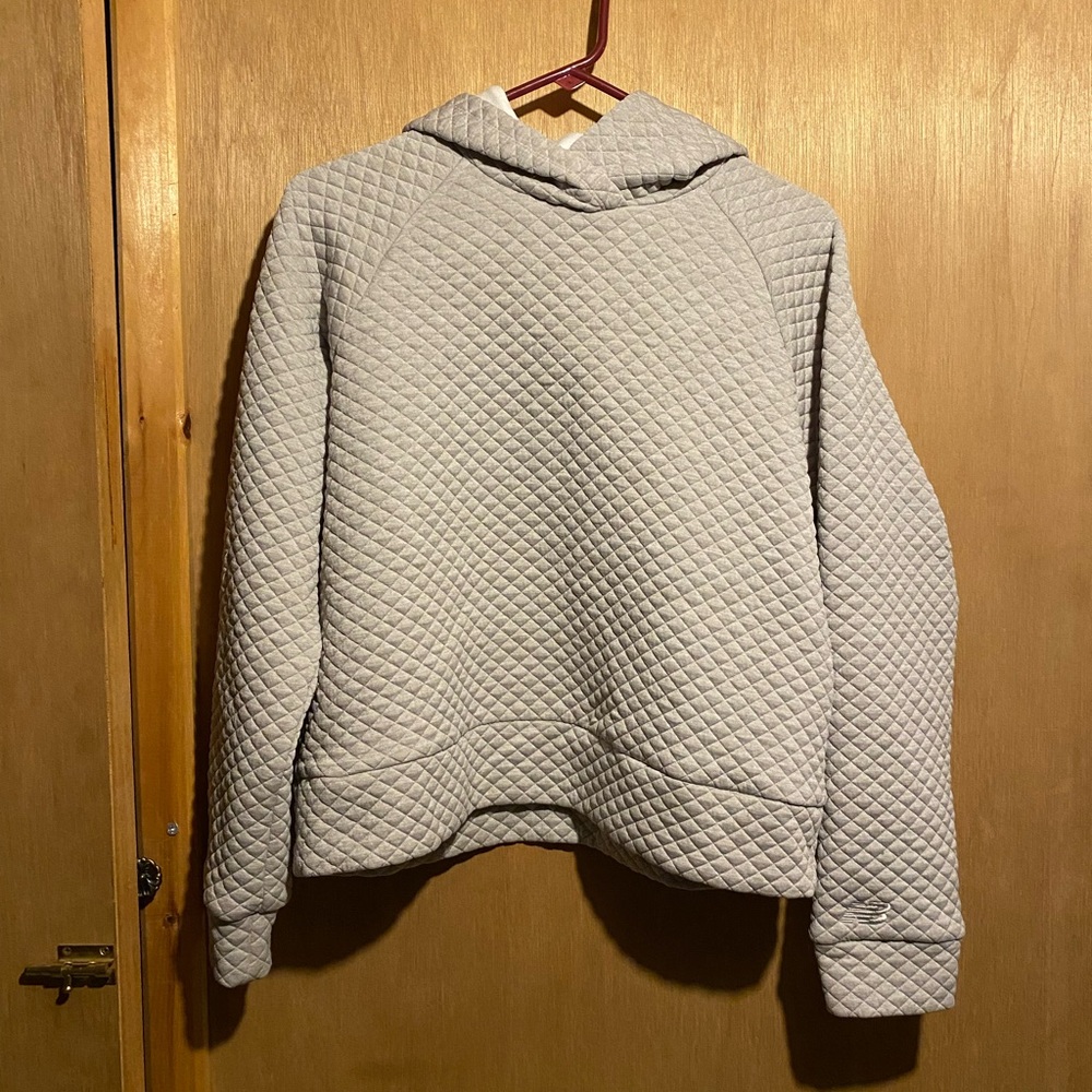 New Balance Light Gray Quilted Hoodie